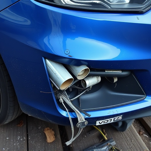 damaged car bumper