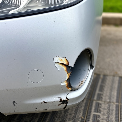 damaged car bumper