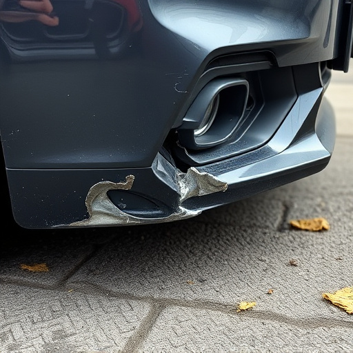 damaged car bumper