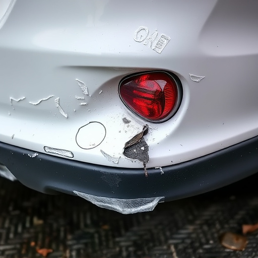 damaged car bumper