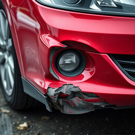 damaged car bumper