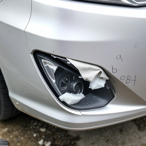 damaged car bumper