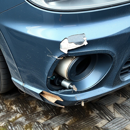 damaged car bumper