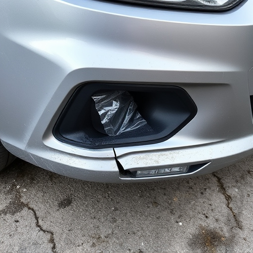 damaged car bumper
