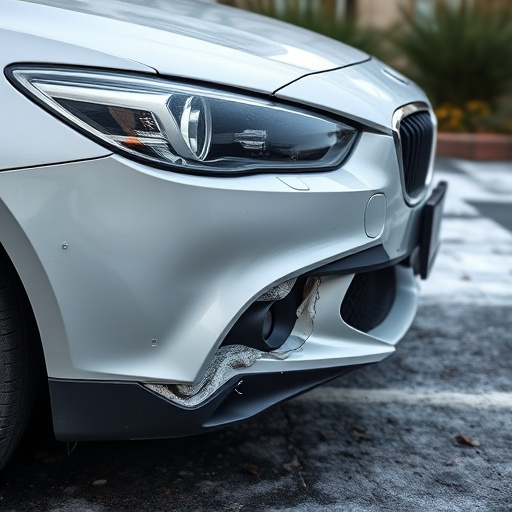 damaged car bumper