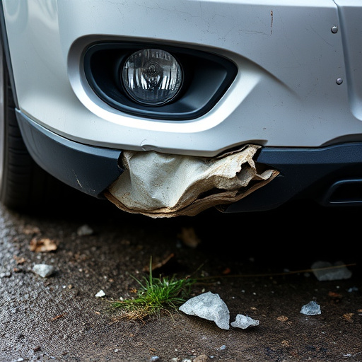 damaged car bumper