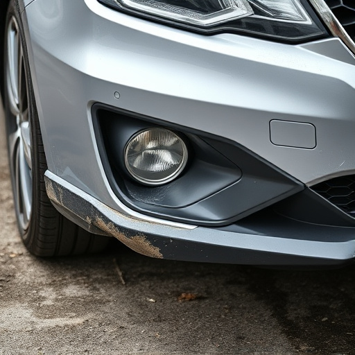 damaged car bumper