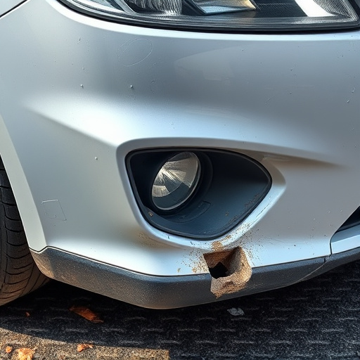 damaged car bumper