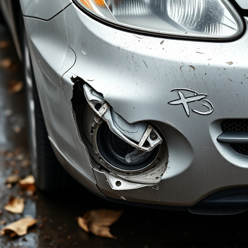 damaged car bumper