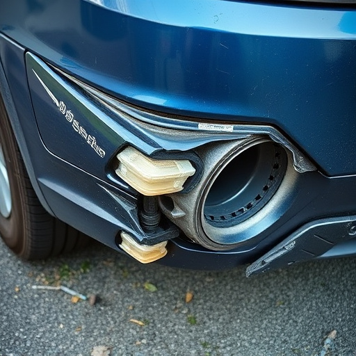 damaged car bumper