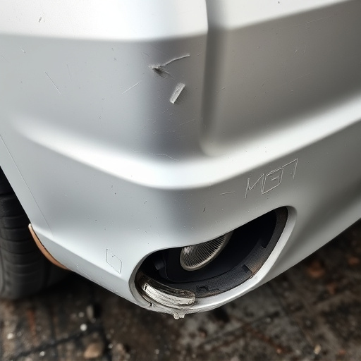 damaged car bumper