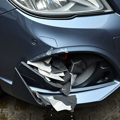 damaged car bumper