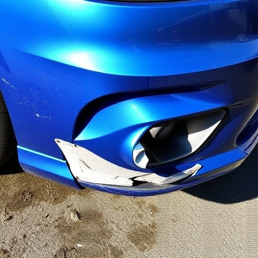 damaged car bumper