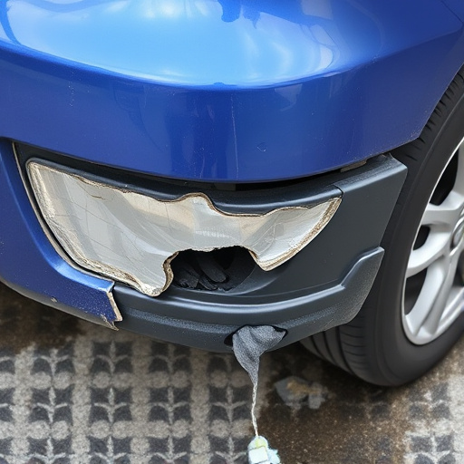 damaged car bumper