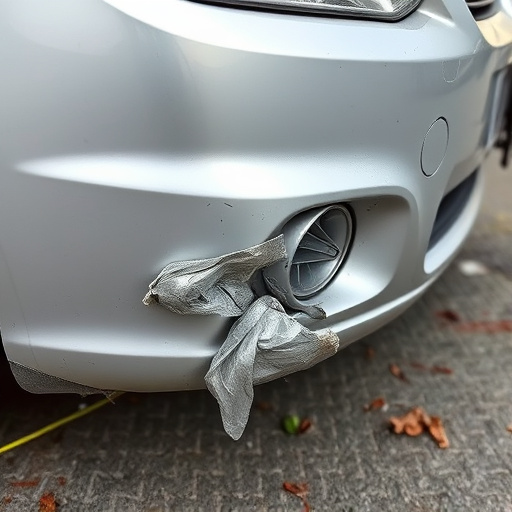 damaged car bumper