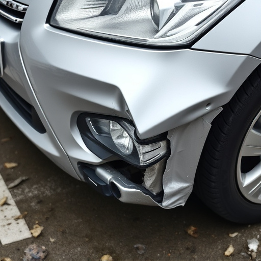 damaged car bumper