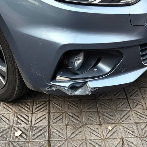 damaged car bumper