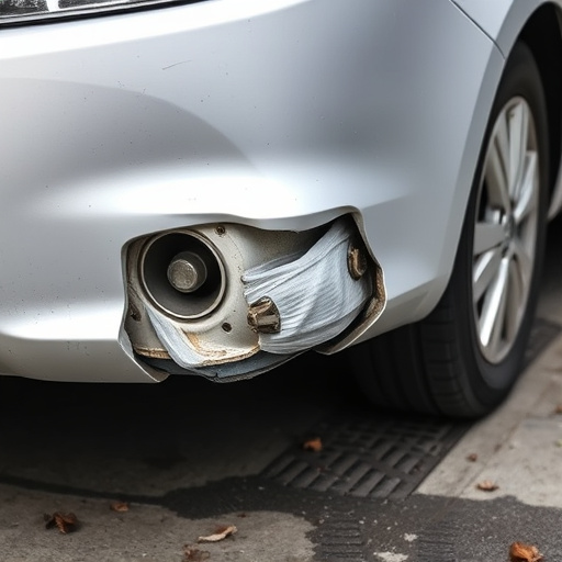 damaged car bumper