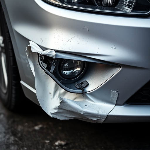 damaged car bumper