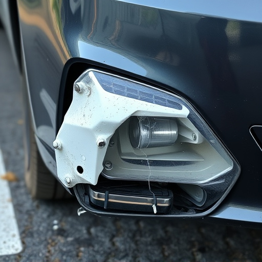 damaged car bumper