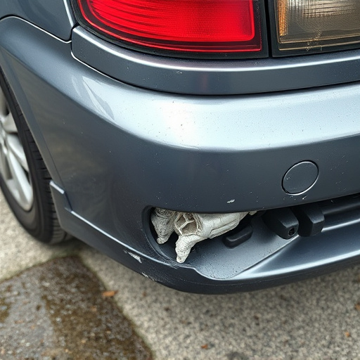 damaged car bumper