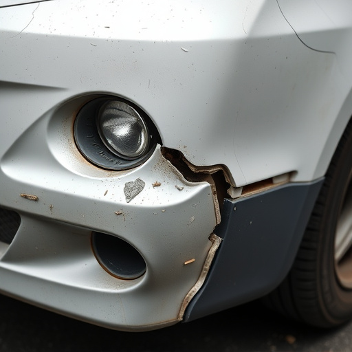 damaged car bumper