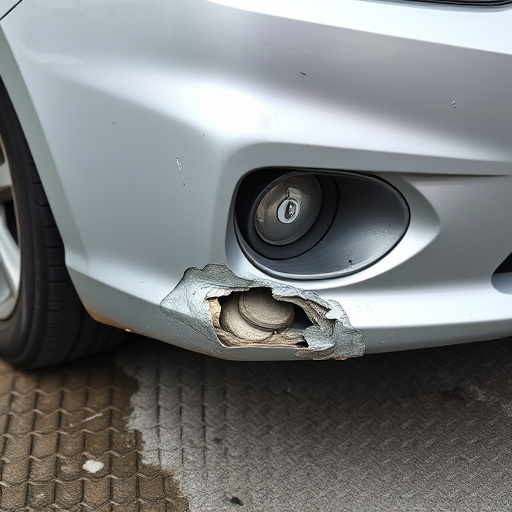 damaged car bumper