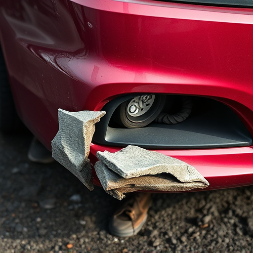 damaged car bumper