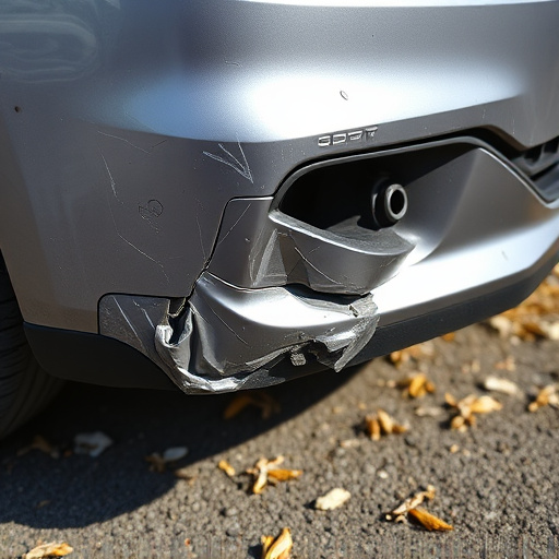 damaged car bumper