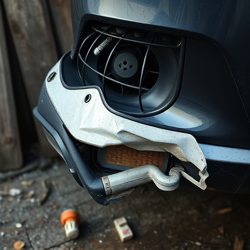 damaged car bumper