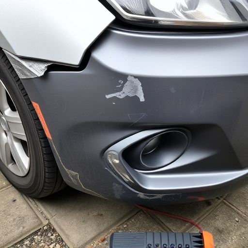 damaged car bumper