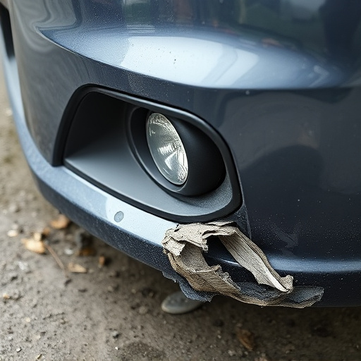 damaged car bumper