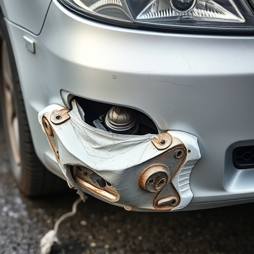 damaged car bumper