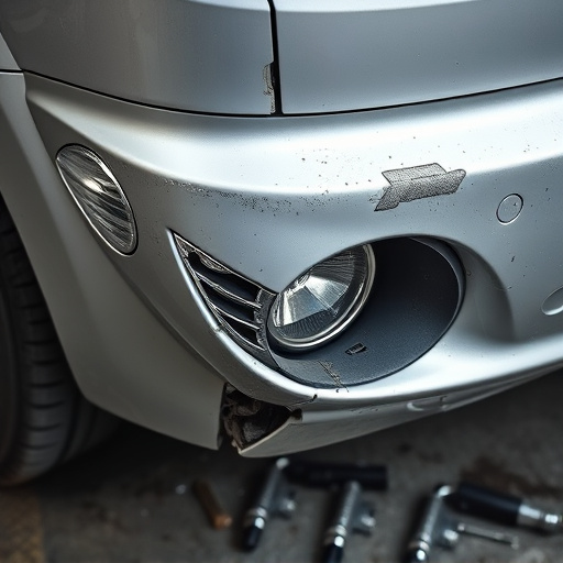 damaged car bumper