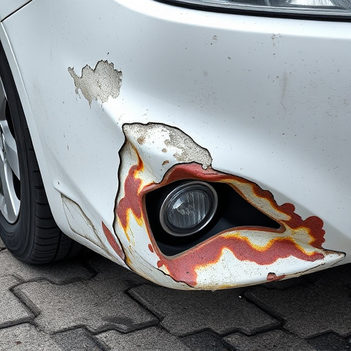 damaged car bumper