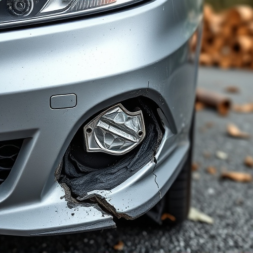damaged car bumper