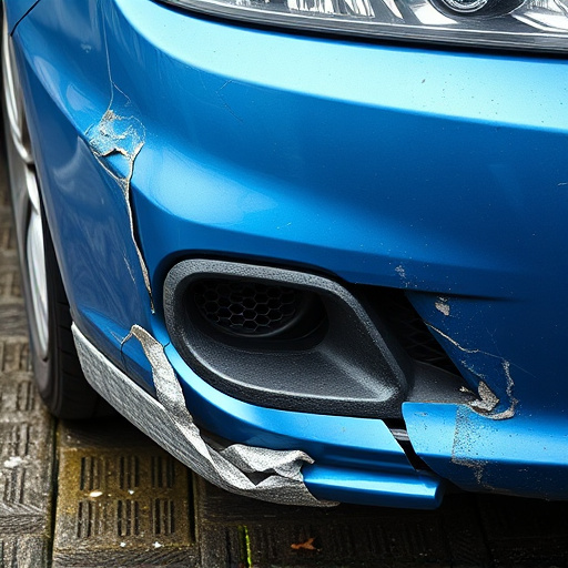 damaged car bumper