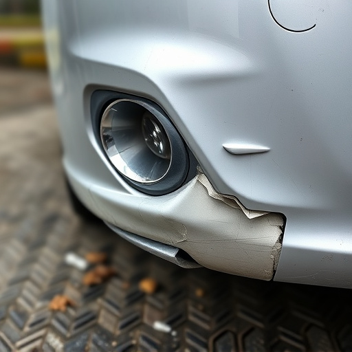 damaged car bumper