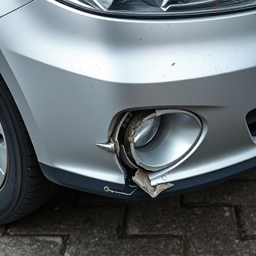 damaged car bumper