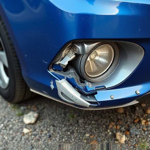 damaged car bumper