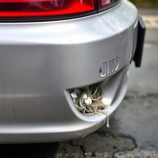 damaged car bumper