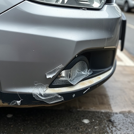 damaged car bumper