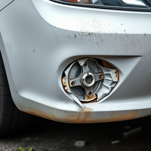 damaged car bumper