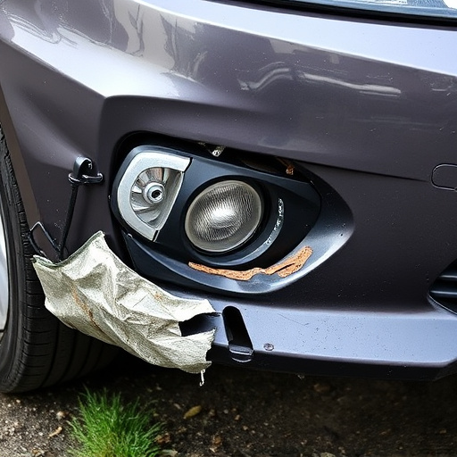 damaged car bumper