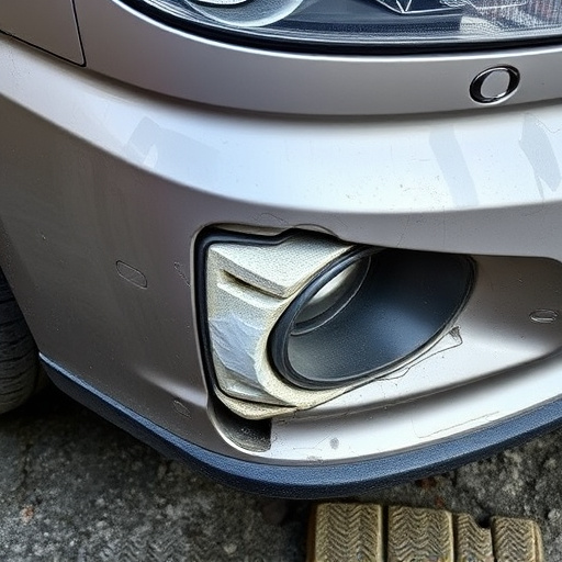 damaged car bumper