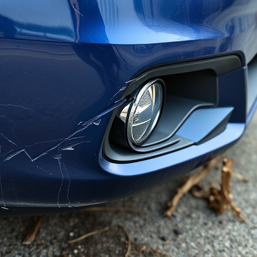 damaged car bumper