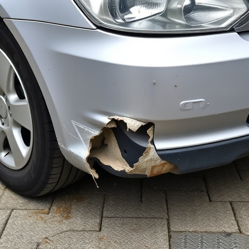 damaged car bumper