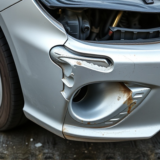 damaged car bumper