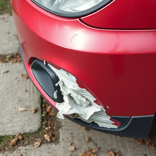 damaged car bumper