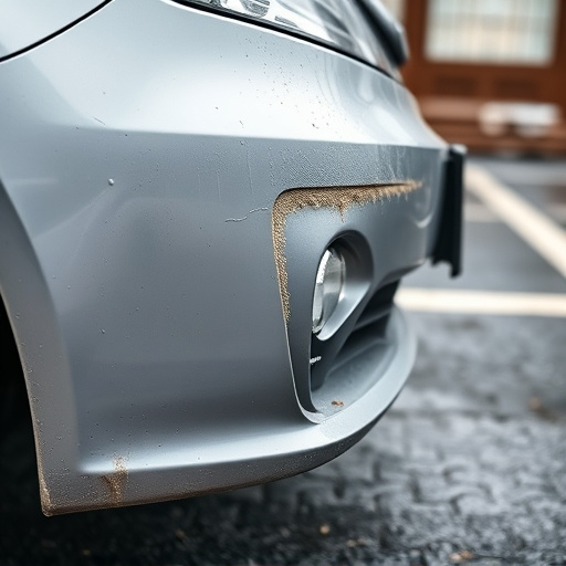 damaged car bumper
